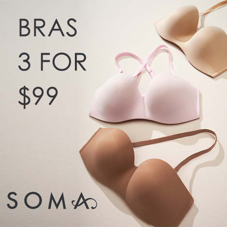 Soma: Bras 3 For $99 + 25% Off