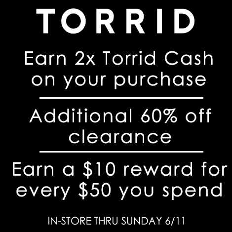 TORRID: 60% Off + $10 Reward | Eastview Mall